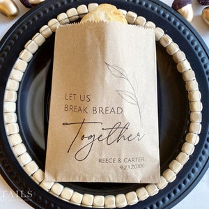 Sacchetti per il pane in carta foderati di cera / Apparecchiatura per ricevimento di nozze / Sacchetti per il pane personalizzati / Sacchetti per bomboniere di nozze unici / Apparecchiatura per tavolo di nozze