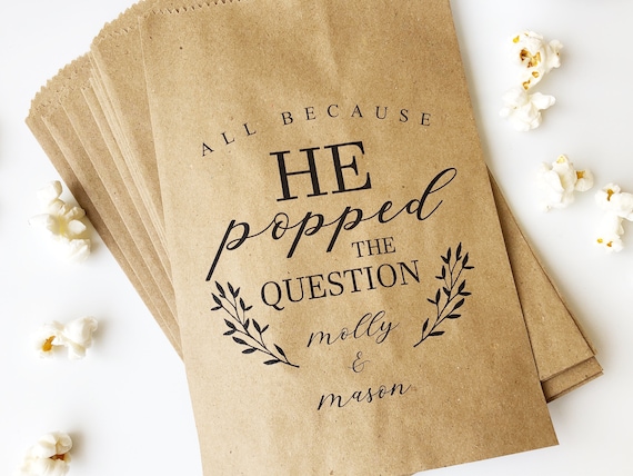 He Popped the Question Popcorn Bags Wedding Favor Bag - Etsy