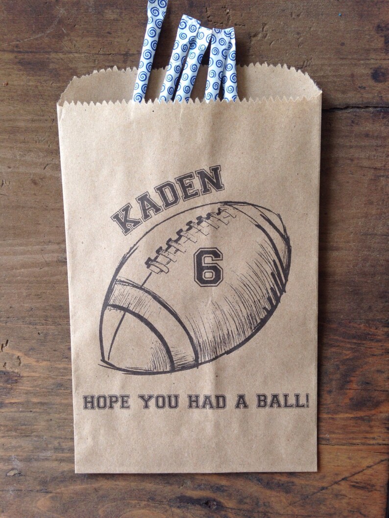 Boys Birthday Favors Birthday Favor Bags Vintage Football Etsy