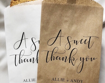 Wedding Favor Bags, Candy Bags, Goodie Bags, Personalized Wedding Favor Bags, Treat Bags, Custom Favor Bags, Pkg of 25