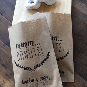 Donut Favor Bags, Doughnut Buffet, Wedding Favors, Donut Bar, Doughnut Wedding Favors, MMM Donuts packs of 25 image 2