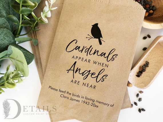 Cardinal Poem Memorial Gift Bags, Funeral Favors, Celebration of Life,  Condolence Favors, Sympathy Gift, Wake Gift Bags-25pk BAGS ONLY -   Canada