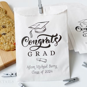 Graduation Cookie Bags, Graduation Party Favors, Cookie Buffet Bag, Cookie Bar Bag, Treat Bag, Personalized Graduation Favors, Class Of 2024 image 4