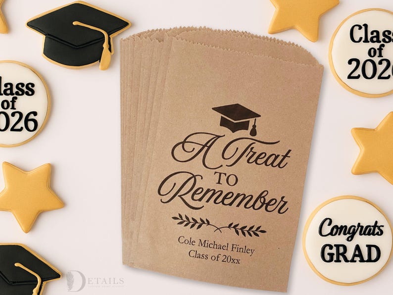 Personalized Graduation Cookie Bags | Class of 2026 Party Favors ...