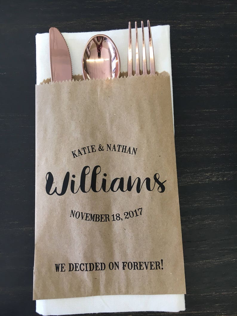 Wedding Utensil Favor Bag Wedding Candy Buffet Bag Barn Etsy