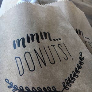 Donut Favor Bags, Doughnut Buffet, Wedding Favors, Donut Bar, Doughnut Wedding Favors, MMM Donuts packs of 25 image 3