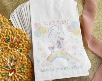 Faveurs de fête d'anniversaire de licorne, sacs de friandises de licorne, faveurs de fête d'anniversaire d'enfants, sacs de faveur d'anniversaire de filles, décor de fête d'anniversaire de thème de licorne