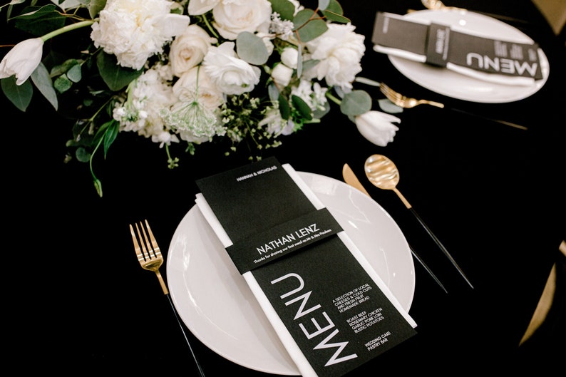 Elegant Wedding Dinner Menus - Printed Wedding Reception Menus - Custom ...