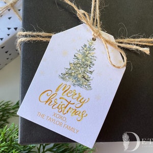 Personalized Merry Christmas Gift Tags, Holiday Gift tags, Christmas Favor Tags, Merry Christmas Holiday Tags, Printed Custom Tags, 24 pk