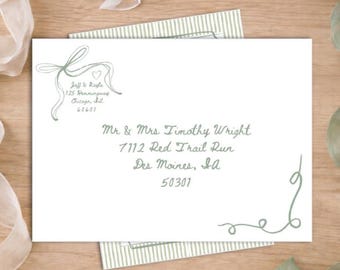 Wedding Envelope Addressing, Whimsical Bow Wedding Invitations