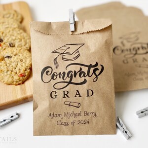 Graduation Cookie Bags, Graduation Party Favors, Cookie Buffet Bag, Cookie Bar Bag, Treat Bag, Personalized Graduation Favors, Class Of 2024 image 6