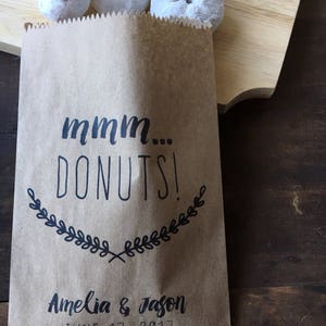 Donut Favor Bags, Doughnut Buffet, Wedding Favors, Donut Bar, Doughnut Wedding Favors, MMM Donuts packs of 25 image 7