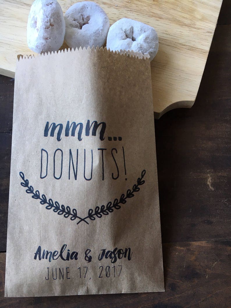 Donut Favor Bags, Doughnut Buffet, Wedding Favors, Donut Bar, Doughnut Wedding Favors, MMM Donuts packs of 25 image 7