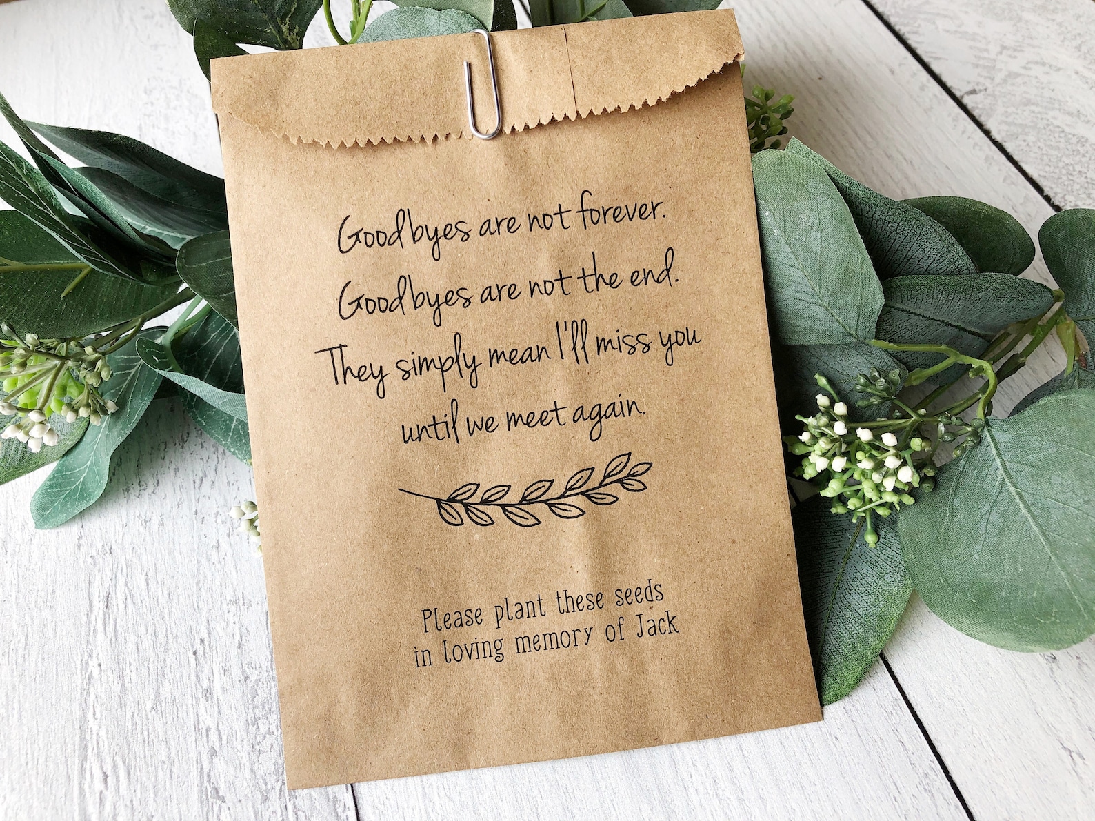 Memorial Gift Bags Funeral Favors Celebration of Life Etsy
