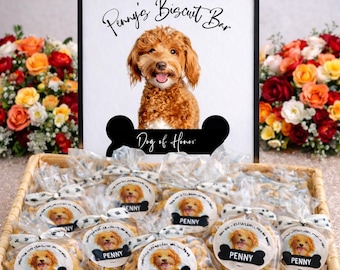 Dog of Honor Biscuit Bar Sign and Stickers for your dog treat station