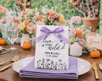 Personalized Love Grows Wild Wedding Favor Bags - 25 pk