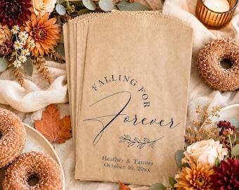 Falling for Forever Favor Bags, Fall Wedding Treat Bags
