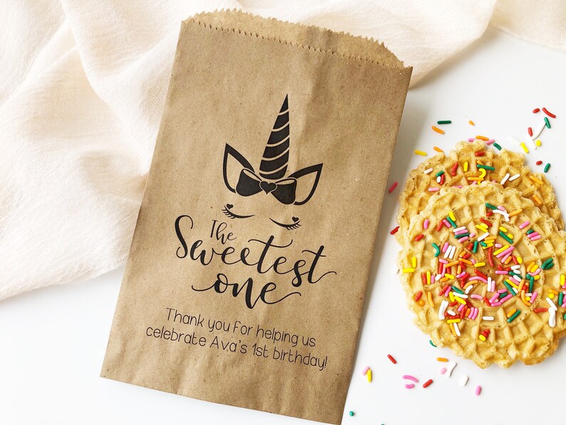 Unicorn Birthday Party 25 pk Girl First Birthday Favor Bags 1st Birthday Favor Bags Candy Bags Birthday Treat Bags