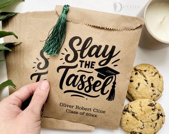 Personalized Graduation Cookie Bags | Custom Class of 2026 Party Favors | Senior Celebration Gift Bags - sold in sets of 25