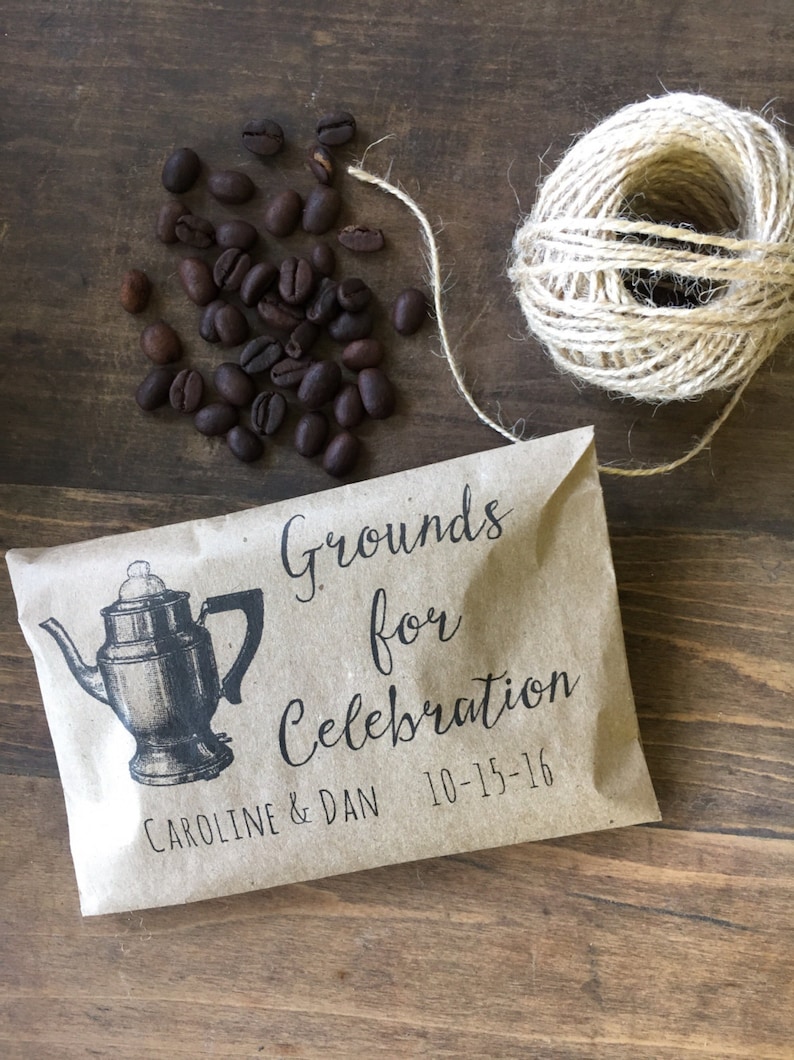 Coffee Favor Bags Wedding Favors Bridal Shower Coffee Etsy