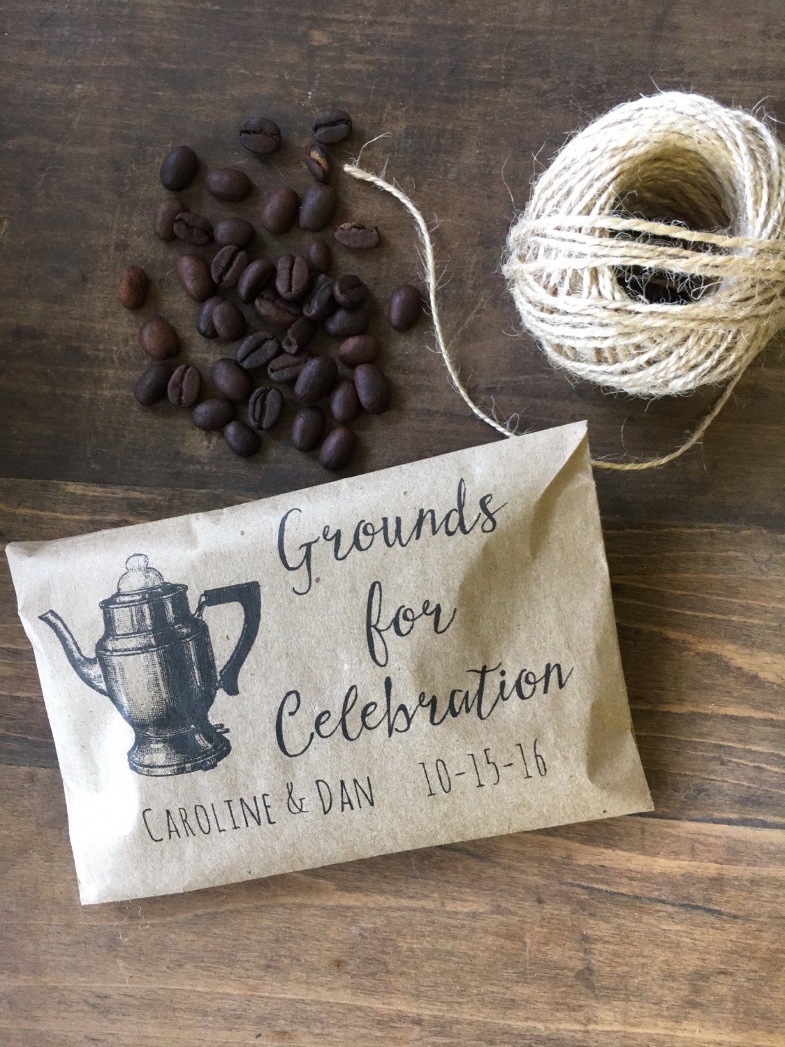 Coffee Favor Bags- Wedding Favors - Bridal Shower Coffee Favors- Coff…