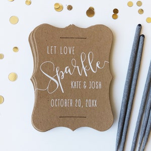 Wedding Sparkler Tag, Sparkler Sleeves, Custom Sparkler Tags, Unique Sparkler Tags, Sparkler Send Off, Set of 24 TAGS ONLY