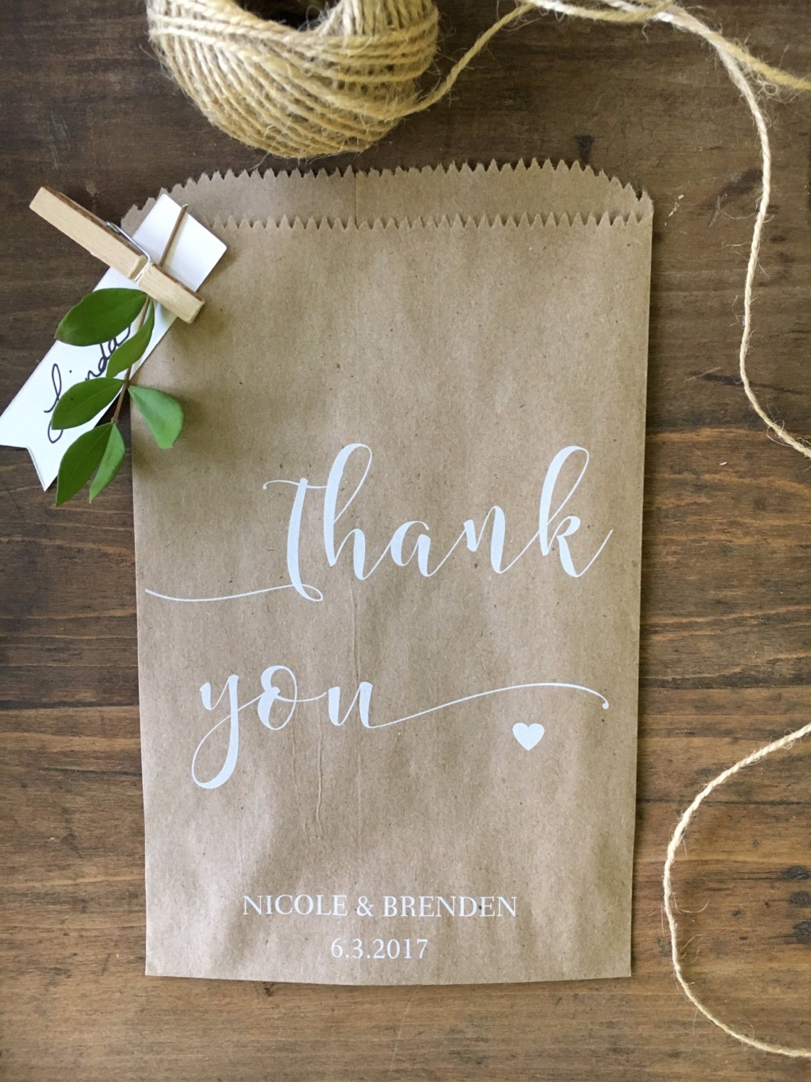 Wedding Cookie Bags Thank You Rustic Candy Buffet Sacks Etsy