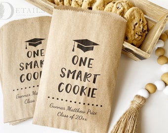 One Smart Cookie Bags, Graduation Party Favors, Cookie Buffet Bags, Cookie Bar Bags, Treat Bags, Personalized Graduation Favor Bags