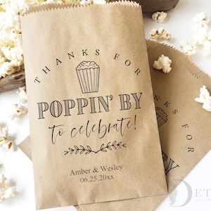 Personalized Popcorn Bags, Wedding Favor Bags, Popcorn Buffet Bags, Popcorn Favor Bags, Wedding Popcorn Bags, Popcorn Bar Buffet Bags-25pk