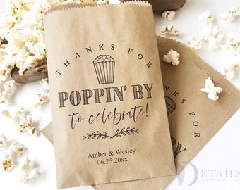 Personalized Popcorn Bags, Wedding Favor Bags, Popcorn Buffet Bags, Popcorn Favor Bags, Wedding Popcorn Bags, Popcorn Bar Buffet Bags-25pk