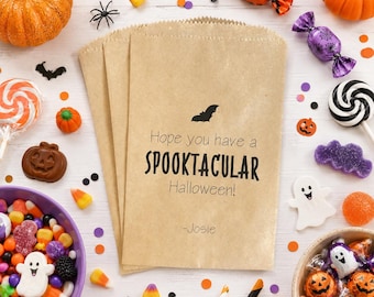Personalized Halloween Treat Bags, Spooky Favor Bags (Set of 25)