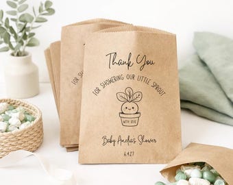 Baby Shower Favors for Little Sprout Theme, packs of 25 gift bags