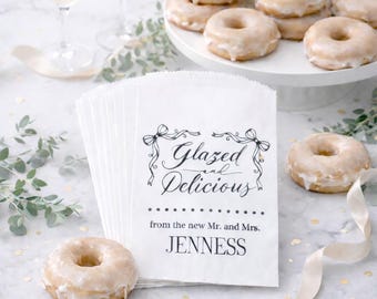 Personalized Wedding Donut Bags - 25 pk