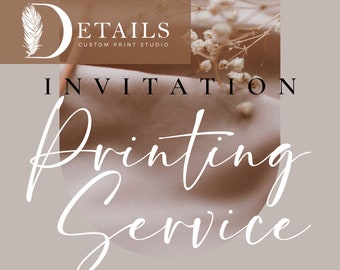 Printed Invitations with Envelopes, Wedding Invitation Printing Service, Printing Only, 5x7, Single or Double Sided Prints, Free Shipping