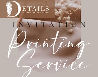 Printed Invitations with Envelopes, Invitation Printing Service, Printing Only, 5x7, Single or Double Sided Prints, Free Shipping