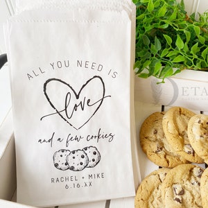 Personalized Wedding Favor Bags, Cookie Buffet Bags, Wedding Treat Bags, Cookie Bags, Goodie Bags, Bridal Shower Favor Bags, Cookie Bar Bags