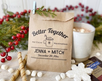 Sachets de barre de chocolat chaud - Cadeau cacao chaud - Cadeaux pour la mariée de décembre-janvier-février - Cadeaux de mariage d'hiver - Cadeau chocolat chaud - Paquet de 25