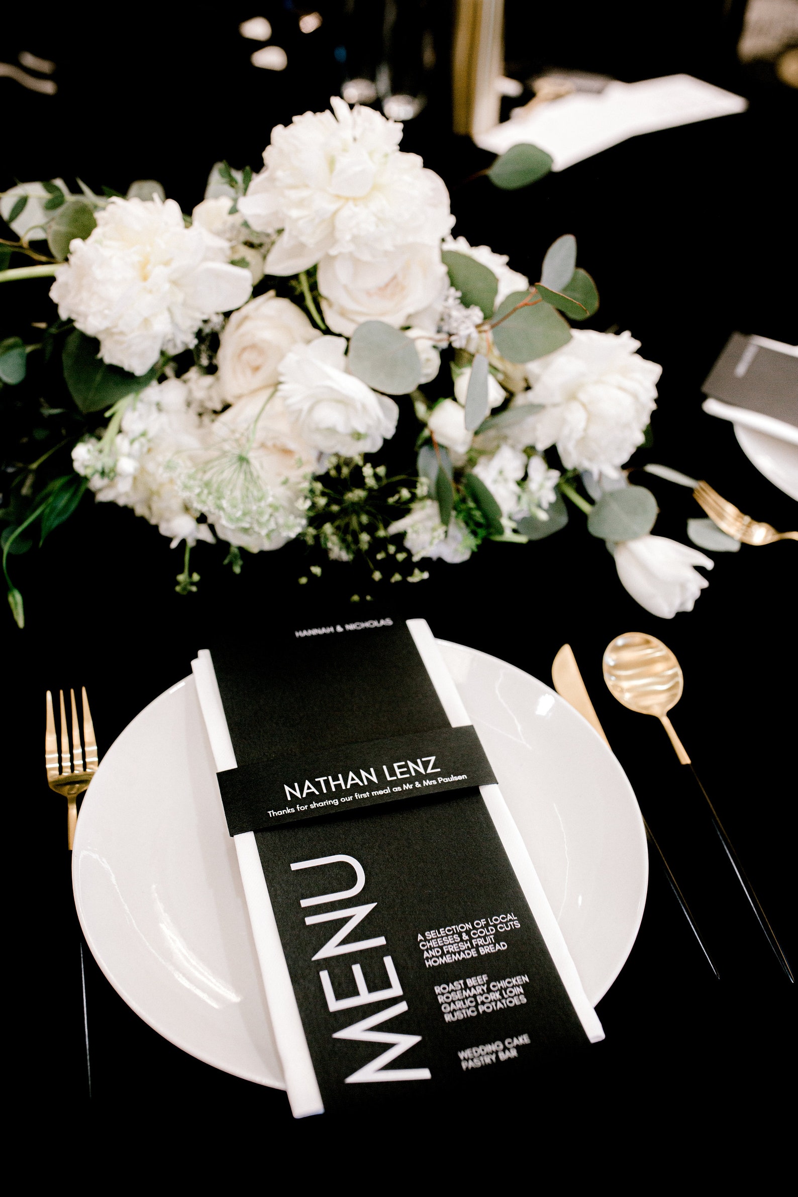 Elegant Wedding Dinner Menus - Printed Wedding Reception Menus - Custom ...