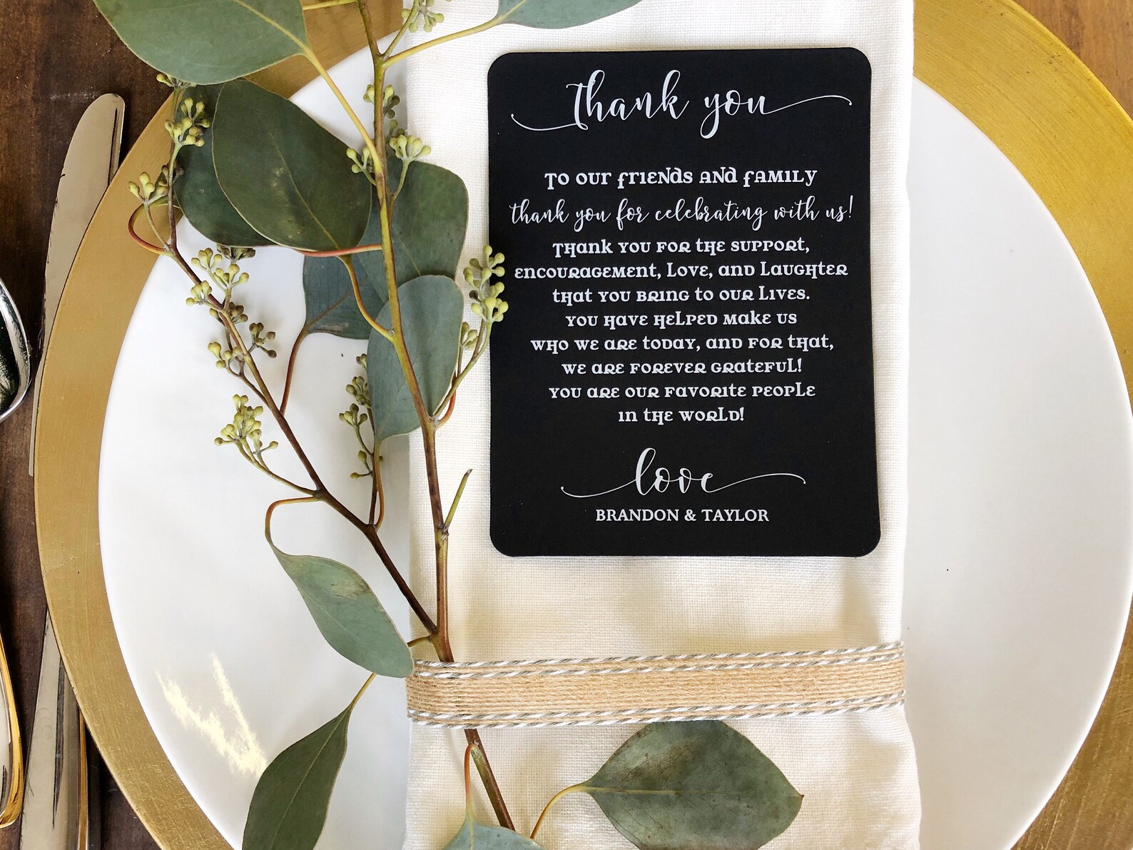 Antgiftshop 50 Floral Wedding Thank You Place Setting Cards, Wedding Favors For Guests, Thank You Table Sign, Menu Place Setting Card Notes, Placement