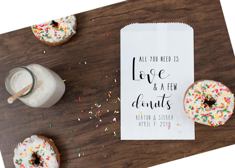 Donut Favor Bag Wedding Favor Bags Wedding Donuts Wedding Doughnut Bags Wedding Treat Bags Custom Bakery Bag 25 pcs image 8