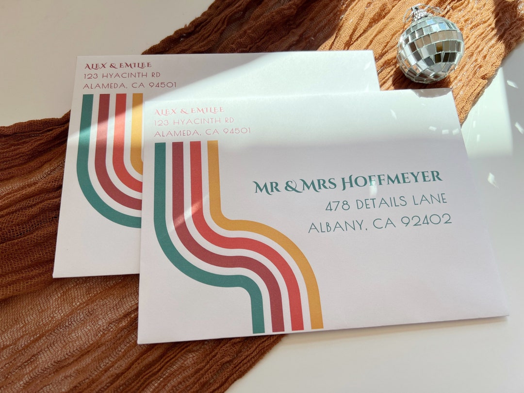 Envelope Addressing Service Envelope Printing Service Retro Etsy