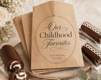 Childhood Favorites Wedding Favor Bag | Late Night Snack Bag | Custom Wedding Goodie Bag | Nostalgic Reception Favors
