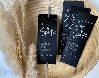 Premium sparkler tags - elevated wedding exit idea - long sparkler sleeves custom printed for you, sets of 24