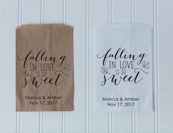Fall Wedding Favor Bags Candy Goodie Bags Diy Bridal Etsy