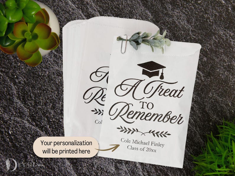 Personalized Graduation Cookie Bags | Class of 2026 Party Favors ...