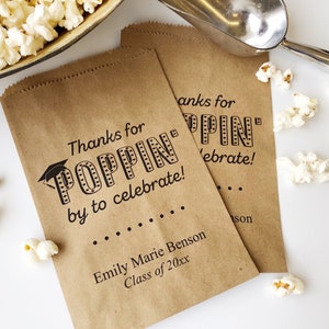 Popcorn Bags for Graduation Graduation Favor Bags Personalized Popcorn Bags Graduation Popcorn Bags Popcorn Bar Bags Cookie Bags image 4