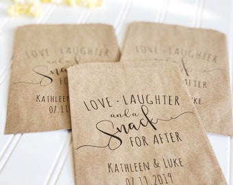 Regalos de boda fáciles, bolsas para invitados, bolsas para galletas, bolsas para palomitas, bolsas para dulces, bolsas para postres y bolsas para donas (paquete de 25)