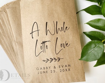 Lottery Ticket Favors, Wedding Favor Bags Custom Printed for You - Sets of 25