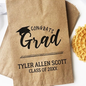 Graduation Party Favor Bag | Personalized Treat Bag | Congrats Grad Convocation Favor Bag | Custom favor bag | Cookie Bag on Graduation-25pk
