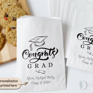 Graduation Cookie Bags, Graduation Party Favors, Cookie Buffet Bag, Cookie Bar Bag, Treat Bag, Personalized Graduation Favors, Class Of 2024 image 7